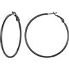 Suplight Orecchini Donna Nero a Cerchio 50mm Grande in Acciaio Chirurgico