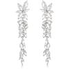 EVER FAITH Orecchini a perno con cristalli marquise eleganti a forma di lampadario e fiore per donna, per feste, matrimonio e balli scolastici, Länge: 6.6 cm, Breite: 1.47 cm, Cristallo