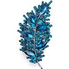 EVER FAITH Gala Rotonda Spilla in Cristalli Austriaci, Vintage Ispirato Foglia Marquise da Donna Blu Antico Argento-Fondo