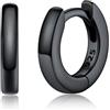 Silvora Orecchini Cerchio Argento 925, 6mm Orecchini Donna Nero Piccoli