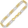 EDELIND Bracciale modello Figaro incavata Uomo in Bicolore, 8 carati 333, largh. 5,7 mm, p. 4.06 g, lungh. 19 cm, con chiusura ad artiglio di aragosta, marchio di garanzia made in Germany