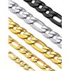 Suplight Collana Figara 9 mm collana uomo Acciaio Inossidabile Placcato Oro 18K Larga e Robusta Collana a Catena Figaro catena uomo oro ipoallergenica Solida e Resistente per Uomo Ragazzo 46 cm