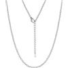 Suplight Collana Donna Rolò in Acciaio Inossidabile Sottile 2,5mm Colore Argento Catenina Acciaio Donna Lunghezza 41cm Collana per Ciondolo Regalo per Natale Compleanno
