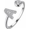 Suplight Anello con Iniziale A in Argento 925 - Anello Regolabile Donna con Lettera A e Confezione Regalo