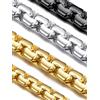 Suplight Collana Uomo a Catena Cubana Figura Scatola Acciaio Inossidabile 316L Placcato Nero/Oro/Argento Larghezza 4-6-9mm Lunghezza 46-76cm Hip Hop Rapper Confezione Regalo