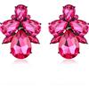 EVER FAITH Strass Cristalli Art Deco Orecchini, Banchetto Prom Brillante Multi Goccia Marquise Orecchini a lobo per Donna Fucsia Nero-fondo