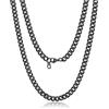 Suplight Collana Uomo Nero a Catena Cubana 6mm in Acciaio Inossidabile
