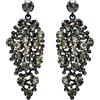 EVER FAITH Orecchini di Cristalli per Matrimonio per la Sposa, Brillante Goccia Strass Dangle Chandelier per Donne Ragazze Grigio Fondo Nero