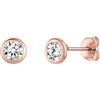 ChicSilver 4mm Orecchini Donna Punto Luce Argento 925 Oro Rosa Piccoli
