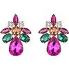 EVER FAITH Floreale Foglia Goccia Orecchini a lobo per Donne Ragazze, MultiColore Strass Cristalli Simple Daily Forato