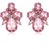 EVER FAITH Strass Cristalli Art Deco Orecchini, Banchetto Prom Multi Goccia Marquise Brillante Orecchini a lobo per Donna Rosa Argento-fondo