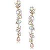 EVER FAITH Matrimonio Rhinestone Cristalli Chandelier Orecchini pendenti per Donne Spose, Art Deco Marquise Goccia Sposa Pendente lungo per Prom Iridescente AB Oro-fondo