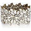 EVER FAITH Elastico Bracciale Art Deco Vintage Rotonda Cristalli Marquised Gioielli da Polso per Party Prom Trasparente Oro-Fondo