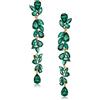 EVER FAITH Matrimonio Strass Cristalli Chandelier Orecchini pendenti per Donne Spose, Art Deco Marquise Goccia Sposa Pendente lungo per Prom Verde Oro-fondo