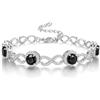 EVER FAITH Dicembre Birthstone Bracciale per matrimonio festa figura completa 8 infinito scintillanti zirconi cubici braccialetto per donna sposa bianco tono argento, Mittelgroße, Zirconia cubica