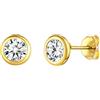 ChicSilver 5mm Orecchini Donna Punto Luce Argento 925 a Lobo Oro Piccoli