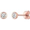 ChicSilver 3mm Orecchini Donna Punto Luce Argento 925 Oro Rosa Piccoli