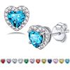 Bestyle Orecchini Argento 925Pietre Portafortuna Decembre Turchese Orecchini Forma Cuore Orecchini Donna, Confezione Regalo