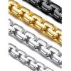 Suplight Collana Uomo Acciaio Inossidabile Catena Scatola Veneziana 4 mm Resistente e Ipoallergenica per Ragazzo 51 cm