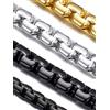 Suplight Collana Uomo Nera Catena Scatola Veneziana Acciaio Inossidabile Placcato Nero 6 mm Uomo Ragazzo 46 cm