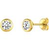 ChicSilver 4mm Orecchini Donna Punto Luce Argento 925 a Lobo Oro Piccoli
