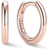 ChicSilver Orecchini a Cerchio Argento 925, 8mm Orecchini Donna Oro Rosa