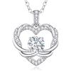 LOUISA SECRET Collana donna Infinity Heart Mini Twisted Heart Mossanite Collana in argento sterling 925 Regalo di compleanno per donna Natale San Valentino Gioielli