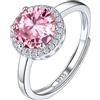 Suplight Anelli Donna Argento 925 Regolabili Pietra Punto Luce Anello Argento Donna Regolabile Opale Anello Solitario Ottobre con Confezione Regalo