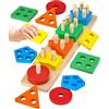 Uping Giochi Bambini 1 2 3 Anni Giochi Montessori 1 2 3 Anni Giochi Educativi Puzzle in Legno Ordinamento e Impilamento Regalo Bambino
