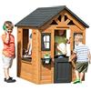 Backyard Discovery Casetta giocattolo Sweetwater in legno | casetta giocattolo per bambini all'aperto per il giardino con accessori | casetta da giardino per bambini con finestre in marrone e nero