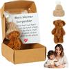 Vicloon Orsetto in Scatola, un Piccolo Orsetto Tascabile, Mini Orsacchiotti di Peluche Fatti a Mano in una Scatola con Biglietto Motivazionale, Regalo Positivo per Bambini e Amici (Coffee)