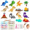 Vicloon 14PCS Confezione da Cucito in Feltro per Bambini, Kit Fai Da Te in Feltro, Bambini Regali Creativi e Materiali Artigianato, Kit da Cucire Set per Bambini Educativi e Principianti (Dinosauri)