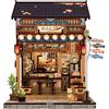 Cutefun Japanese Book Nook Kit - Kit Miniature per Libreria DIY per Adulti, Piccola Casa Puzzle 3D in Miniatura Regalo Artigianale per Donne, Ragazzi e Amanti della Lettura (Izaka-ya Kurosawa)