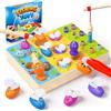 COOLJOY Giocattolo Partire dai 2 Anni Gioco di Pesca Magnetica Montessori Giocattolo Magnetico Giocattolo in Legno Regalo per Ragazzo e Ragazza Montessori Giocattoli a Partire dai 2 3 Anni