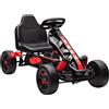 AIYAPLAY Go Kart a Pedali per Bambini 3-6 Anni, 50 kg Portata, Veicolo a Pedali per Bambini con Marcia, Avanti, Retromarcia, Portabicchieri e Ruote in EVA Antiscivolo, Rosso
