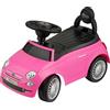 Baroni Toys Macchinina Cavalca Bambini 12-36 Mesi, Fiat 500, Rosa, 28x60x23 cm