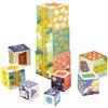 Baroni Toys Cubi Impilabili in Cartone Illustrati, Gioco Educativo e Divertente per Bambini con Metro 105 cm, per Imparare Numeri, Quantità, Forme e Storia, Max. 16,5x16,5 cm
