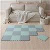 LittleTom 18 Pezzi Tappeto Gioco per Bambini in Piastrelle EVA 30x30 cm - Pavimento Morbido e Antiscivolo per Neonati - Superficie Puzzle Protettiva Ideale per la Cameretta dei Bimbi e Gioco a Terra