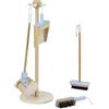 Baroni Toys Set Pulizia in Legno Montessori, 4 Pezzi con Supporto, Gioco Educativo per Bambini 3-6 Anni, Include Scopa, Paletta, Mocio e Spazzola, Facile da Montare e Leggero, 17x18x59 Cm