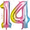 OFFCUP Palloncini Compleanno Sfumatura 101 CM, Palloncino Numero 14/41, Foil Palloncini Numeri, Giganti Palloncini Numeri, Decorazioni Festa Compleanno, Gonfiabili Pallone per Anniversario