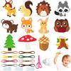 Vicloon Set di 12 pezzi da cucito per bambini, in feltro, set fai da te per bambini dai 6 anni in su, set di feltro con filo da ricamo, aghi di plastica, ovatta (bambola animale)