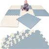 LittleTom 8 Pezzi Tappeto Gioco per Bambini in Piastrelle EVA 50x50 cm - Pavimento Morbido e Antiscivolo per Bimbi - Superficie Puzzle Protettiva Ideale per la Cameretta dei Piccoli e Gioco a Terra