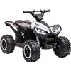 HOMCOM Quad Elettrico per Bambini 3-5 Anni 12V ATV con Doppi Motori Bianco