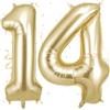 OFFCUP Palloncini Compleanno Oro Chiaro 101 CM, Palloncino Numero 14, Foil Palloncini Numeri, Giganti Numeri, Decorazioni Festa Compleanno, Gonfiabili Pallone per Anniversario