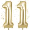 OFFCUP Palloncini Compleanno Oro Chiaro 101 CM, Palloncino Numero 11, Foil Palloncini Numeri, Giganti Numeri, Decorazioni Festa Compleanno, Gonfiabili Pallone per Anniversario