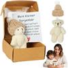 Vicloon Orsetto in Scatola, un Piccolo Orsetto Tascabile, Mini Orsacchiotti di Peluche Fatti a Mano in una Scatola con Biglietto Motivazionale, Regalo Positivo per Bambini e Amici (White)