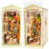 Rolife Book Nook Kit Angolo Floreale con Luci LED Kit Casa in Miniatura Fai da Te Puzzle 3D in Legno per Adulti per Costruire Libreria Decorazione Natale Regalo Compleanno