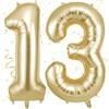 OFFCUP Palloncini Compleanno Oro Chiaro 101 CM, Palloncino Numero 13, Foil Palloncini Numeri, Giganti Numeri, Decorazioni Festa Compleanno, Gonfiabili Pallone per Anniversario