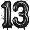 OFFCUP Palloncini Compleanno Nero 101 CM, Palloncino Numero 13/31, Foil Palloncini Numeri, Giganti Palloncini Numeri, Decorazioni Festa Compleanno, Gonfiabili Pallone per Anniversario