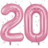 OFFCUP Palloncini Compleanno Rosa 101 CM, Palloncino Numero 20, Foil Palloncini Numeri, Giganti Palloncini Numeri, Decorazioni Festa Compleanno, Gonfiabili Pallone per Anniversario